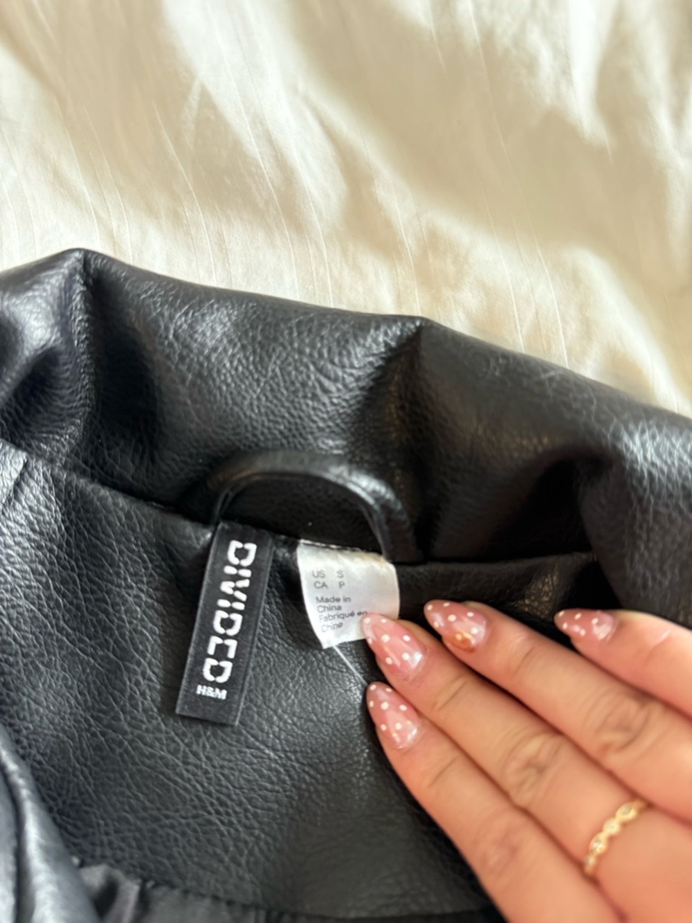 H&M Black Faux Leather Asymmetric Moto Jacket - Women - Picture 3 of 3